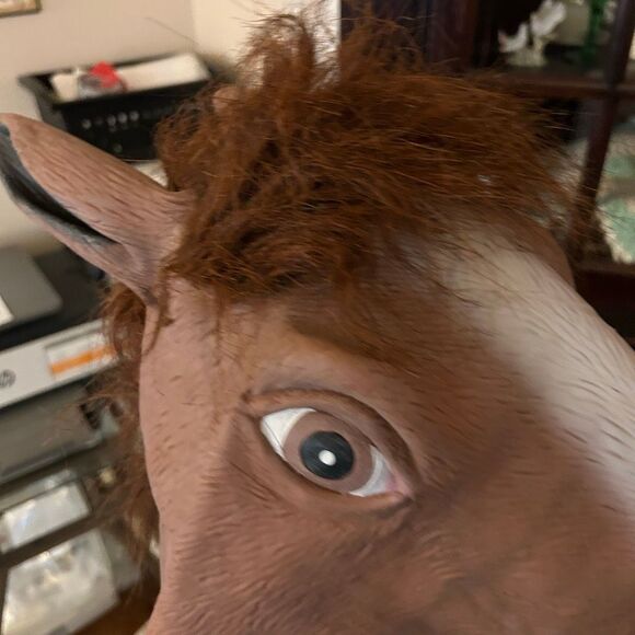 Horse Mask Halloween Cosplay Mr. Ed Full Head One Size, Preowned Perfect - Picture 8 of 8